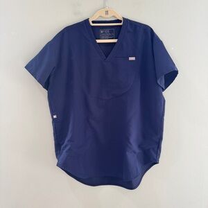 Figs Technical Collection Scrub Top Mens Medium Navy Blue